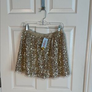 Cat & Jack Gold Sequin Bubble Mini Skirt